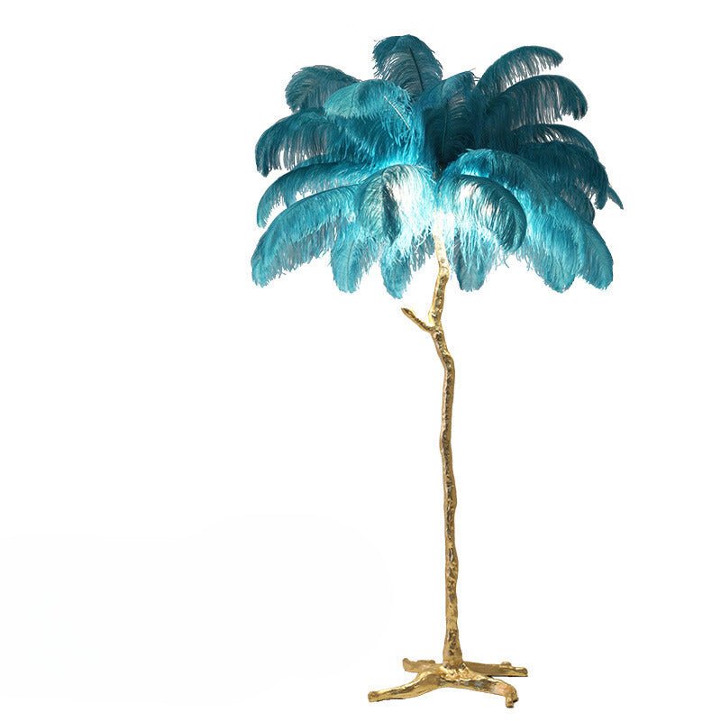 Lámpara de sol lujosa – Pantalla de plumas elegantes
