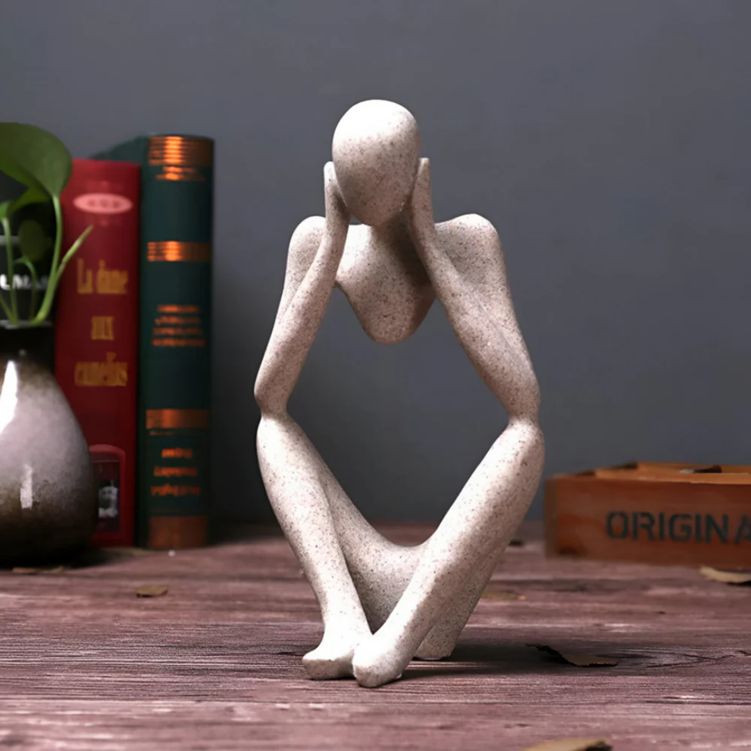 Abstrakt Skulptur Tänkare – Kontemplativ Elegans Och Modern Design