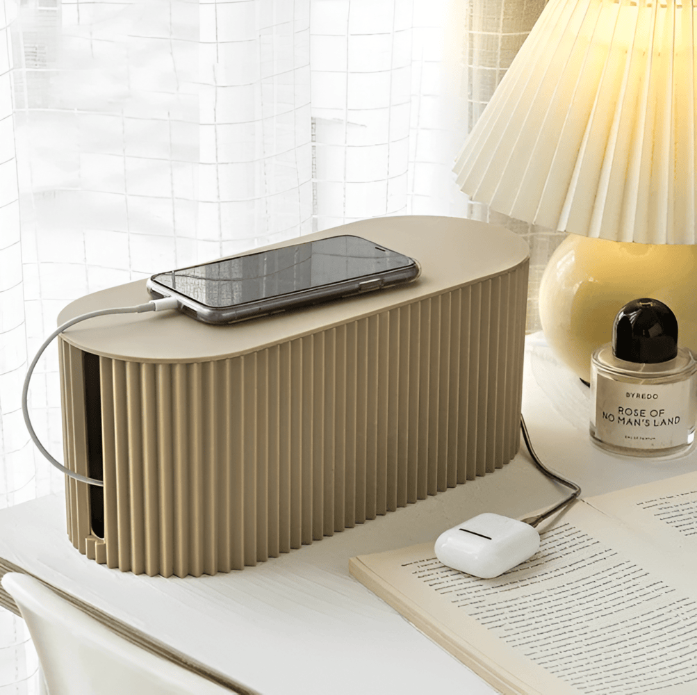 Cutie de depozitare cabluri minimalistă - organizare curată și design elegant