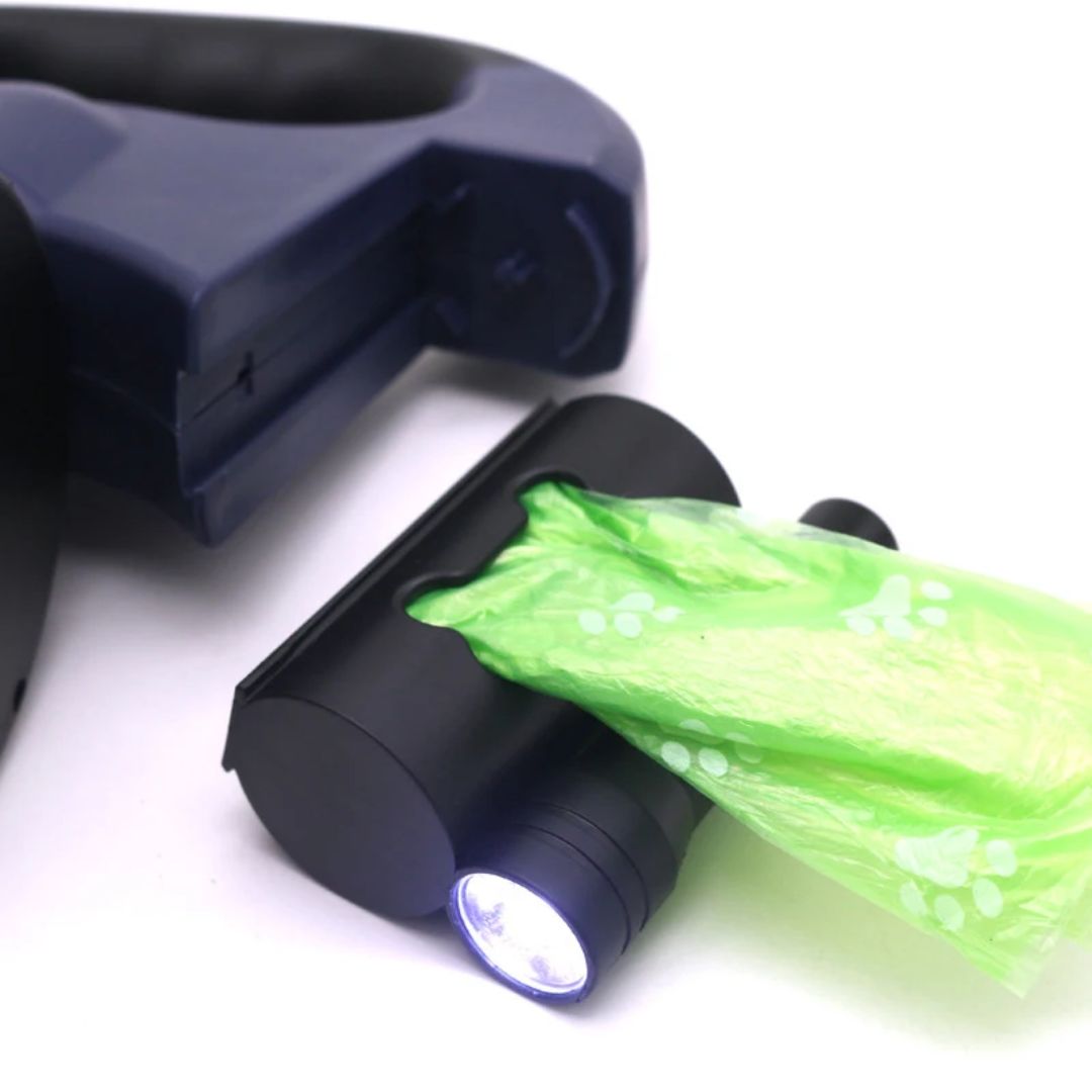 Låt Dubbel Återvinningsbar För Hundar – Med LED-lampa Och Påse Dispenser