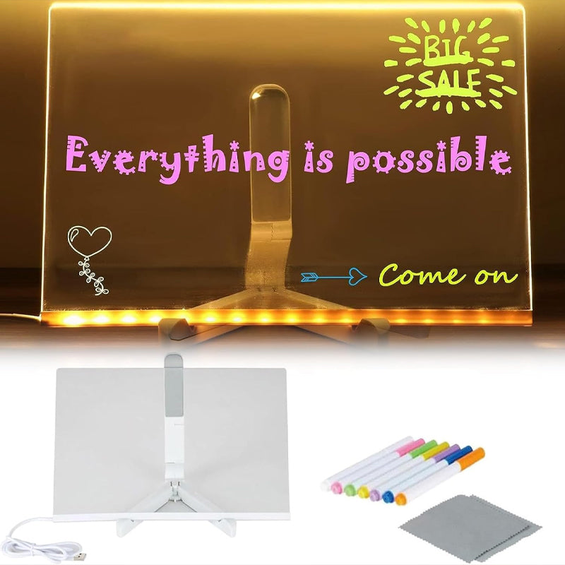 Light-Up Writable Board – Draw, Illuminate, and Start Again Infinitely