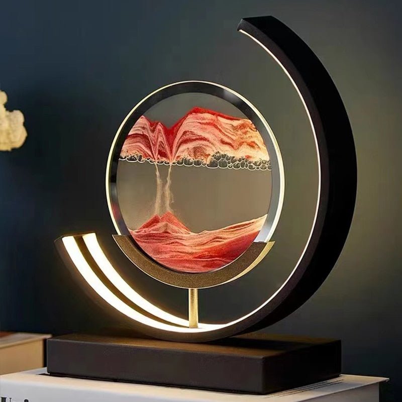 Sandlampa i rörelse – Visuell avkoppling och lugnande atmosfär
