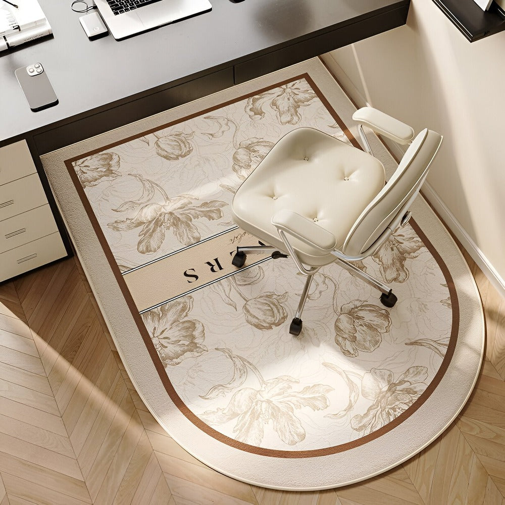 Ovaali liukumaton matto makuuhuoneisiin ja toimistoihin - Lattian turvallisuus ja siisti viimeistely.