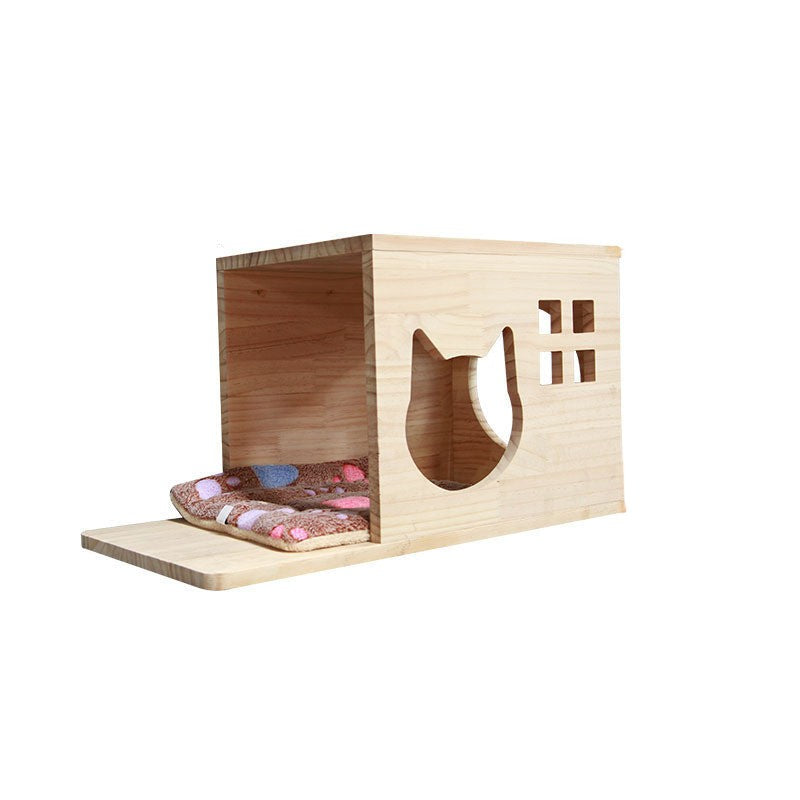 Wall Climbing Frame For Cats With Suspended Platform And Ladder