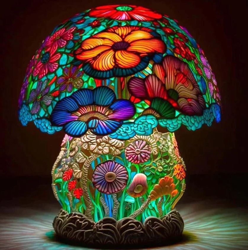 Lámpara de Vitral Apacible – Luz Suave y Ambiente Cálido 
