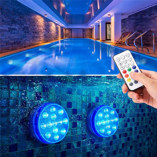 מנורת LED תת-מימית עם שלט רחוק – תאורה עמידה במים ורב-תכליתית 