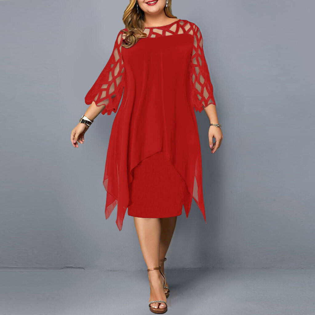 Blandine | Abendkleid in Übergröße – Eleganter Stil und asymmetrischer Saum 