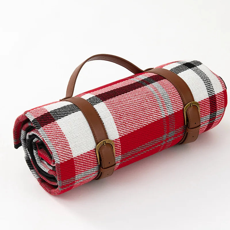 Manta de Picnic Impermeable Plegable – Patrón de Cuadros Clásico 