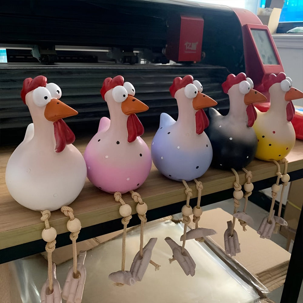 Big Eyed Rooster Statue - original dekorasjon og morsomme detaljer