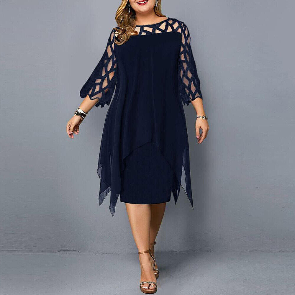 Blandine | Abendkleid in Übergröße – Eleganter Stil und asymmetrischer Saum 