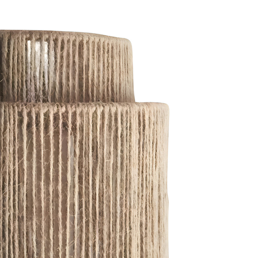 Lampada da parete in rattan con paralume in corda di canapa - Luce naturale e fascino autentico