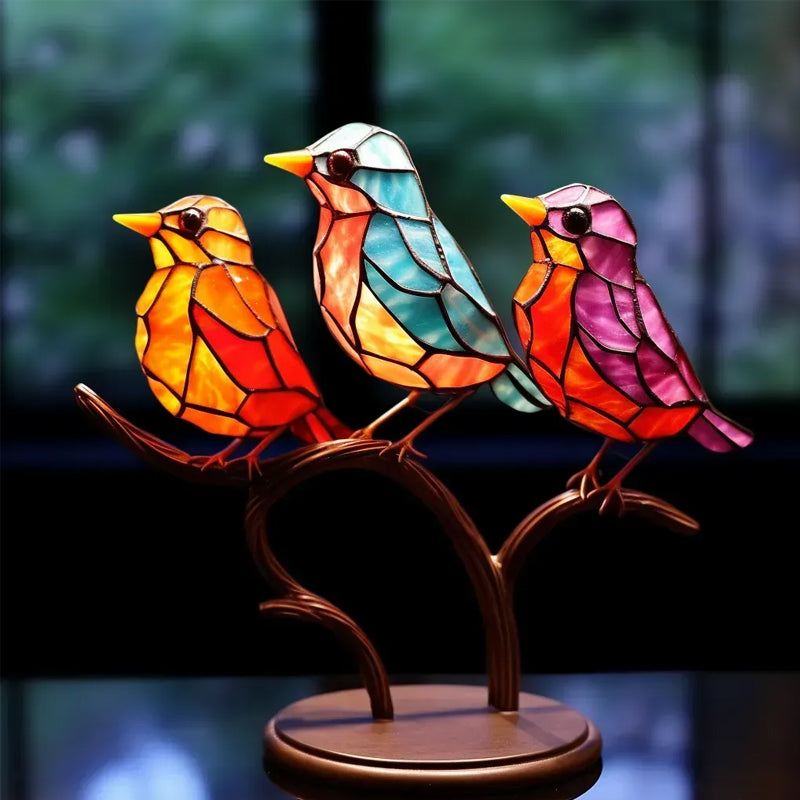 Adorno Decorativo – Aves Posadas Sobre Una Rama 