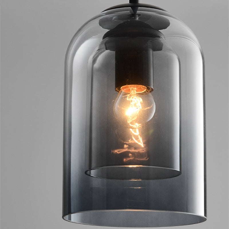 Lampe Suspendue Vintage En Verre – Double Finition Métallisée