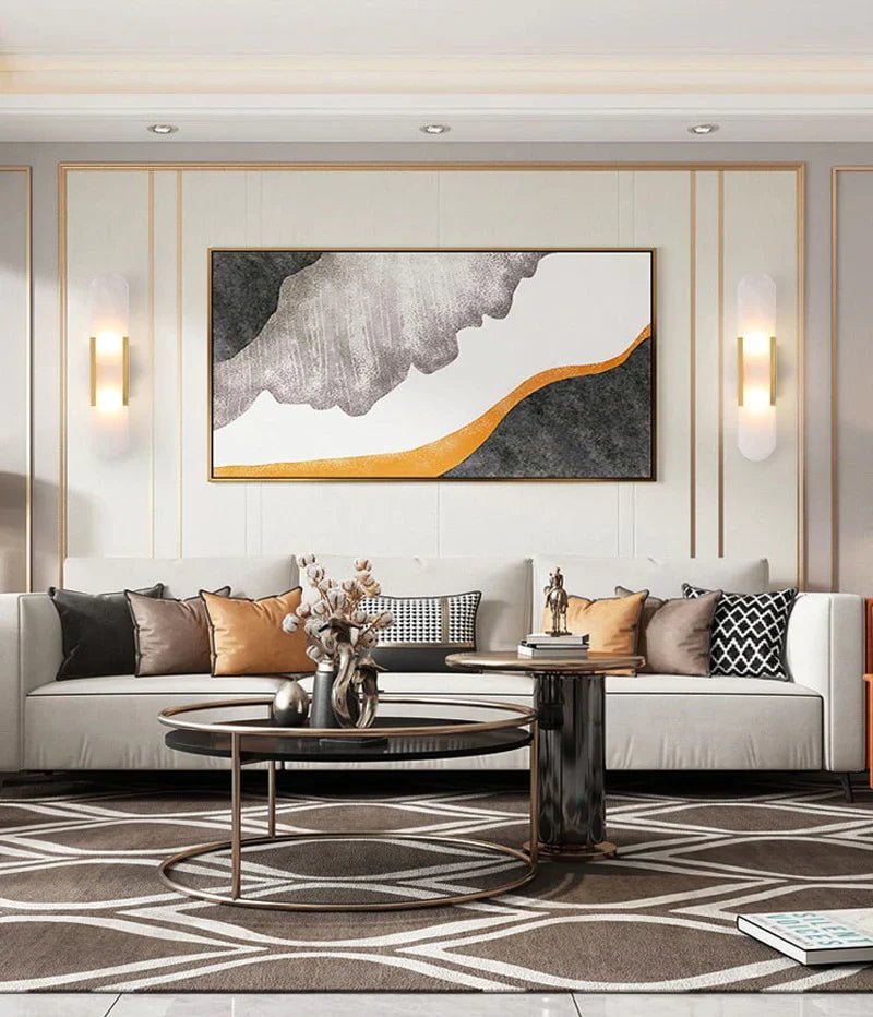Aplique de pared LED negra y dorada – Elegancia moderna y diseño chic 