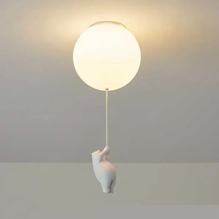 Lampa sufitowa dla dzieci — zawieszone misie na świecących balonach 