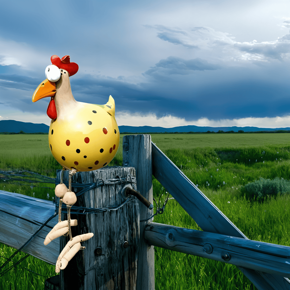 Big Eyed Rooster Statue - original dekorasjon og morsomme detaljer