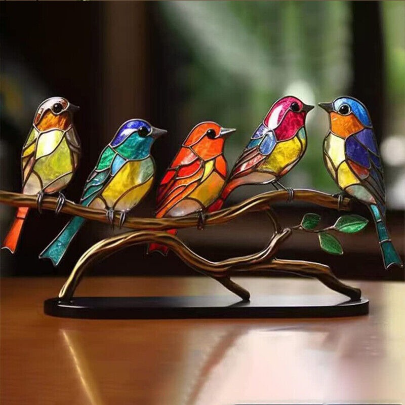 Dekorativní ornament – Ptáci sedící na větvi 