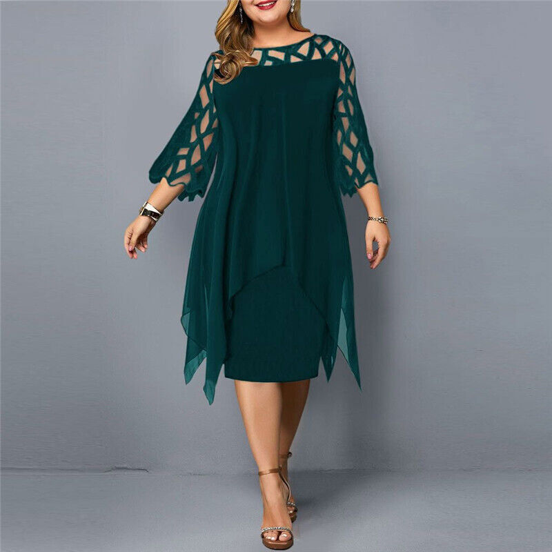 Blandine | Abendkleid in Übergröße – Eleganter Stil und asymmetrischer Saum 