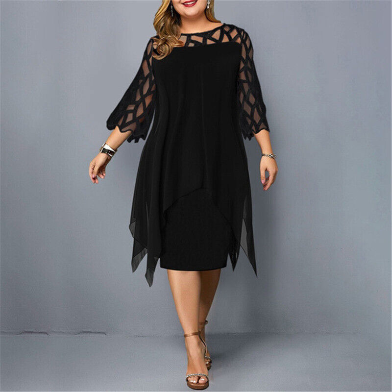 Blandine | Abendkleid in Übergröße – Eleganter Stil und asymmetrischer Saum 