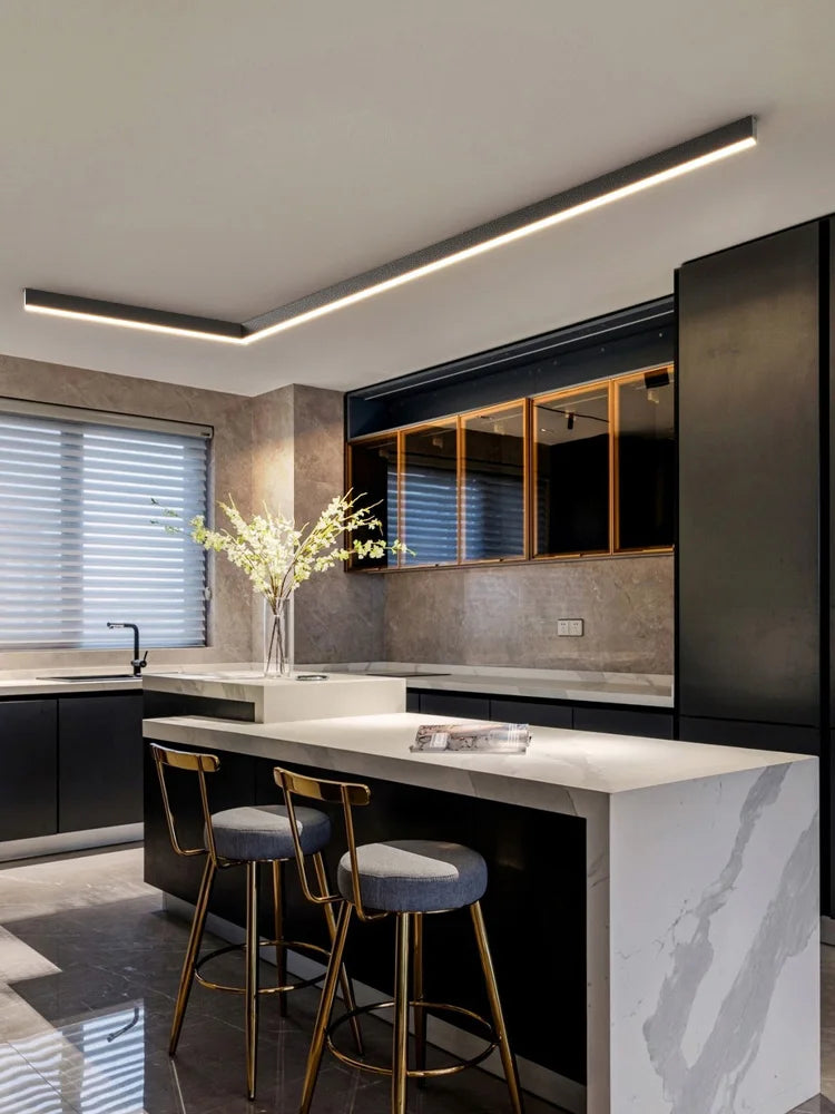 Minimalistyczny sufitowy żyrandol LED - Skandynawski design 