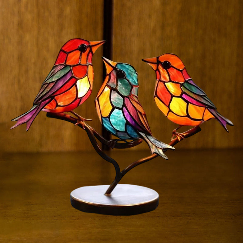 Dekorativní ornament – Ptáci sedící na větvi 