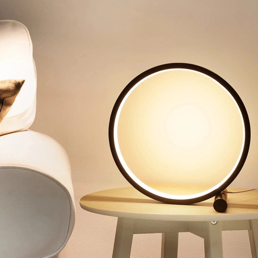 Sirkulær Bordlampe Med Berøringssensor – Modernitet Og Komfort 