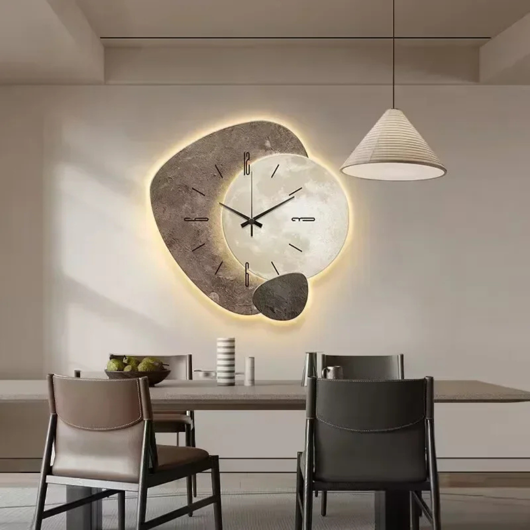 Stort Väggur – Modern Design Och Ambient LED-ljus 