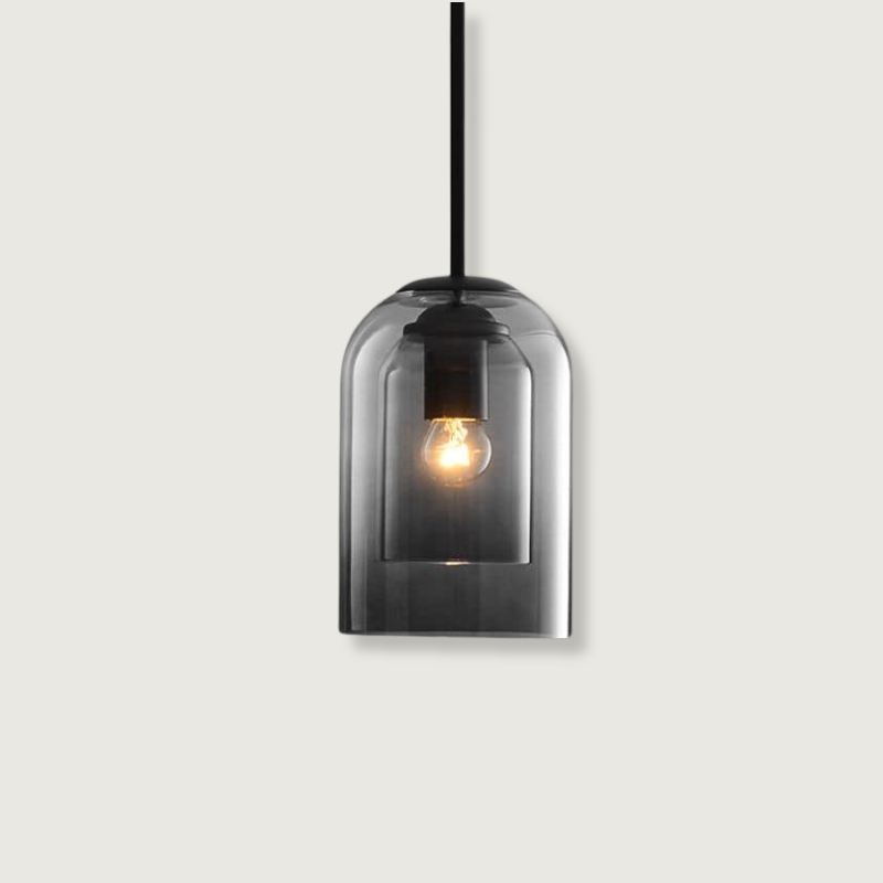 Lampe Suspendue Vintage En Verre – Double Finition Métallisée