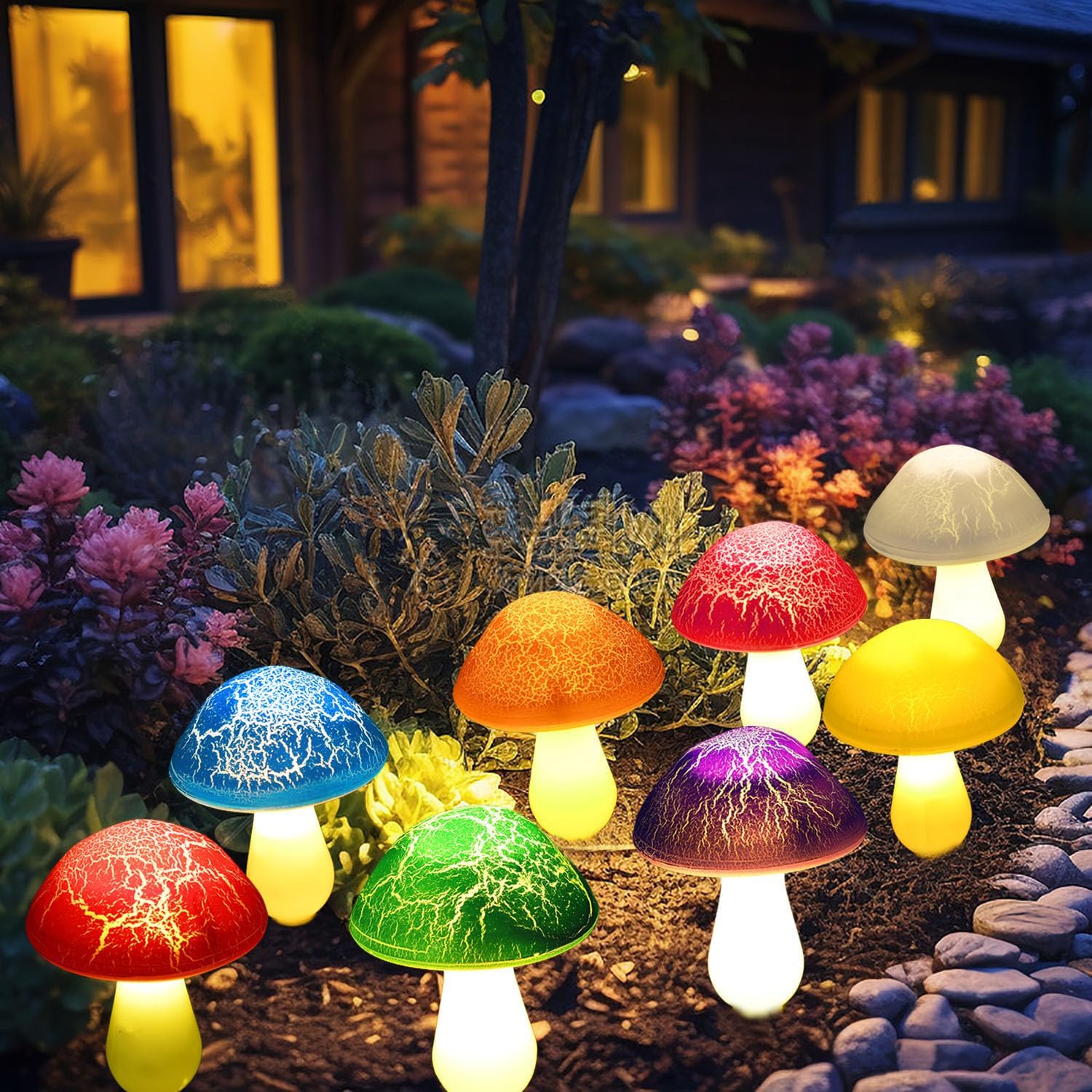 Garden Solar Light Kit — Decorative Glowing Mushrooms 